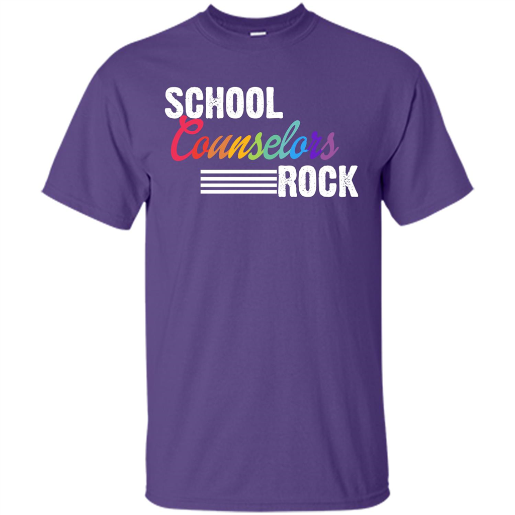 Counselor T-shirt School Counselors Rock Purple