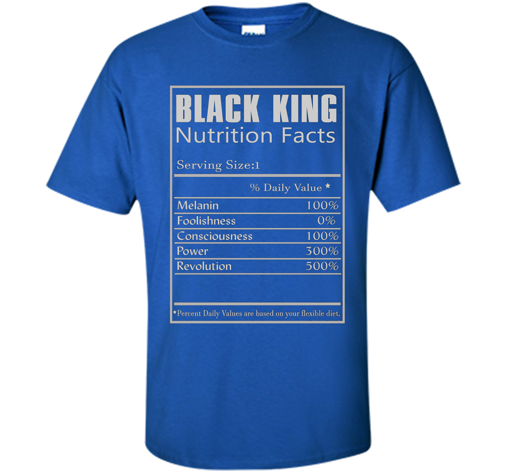 Black King Nutrition Facts T-shirt Royal
