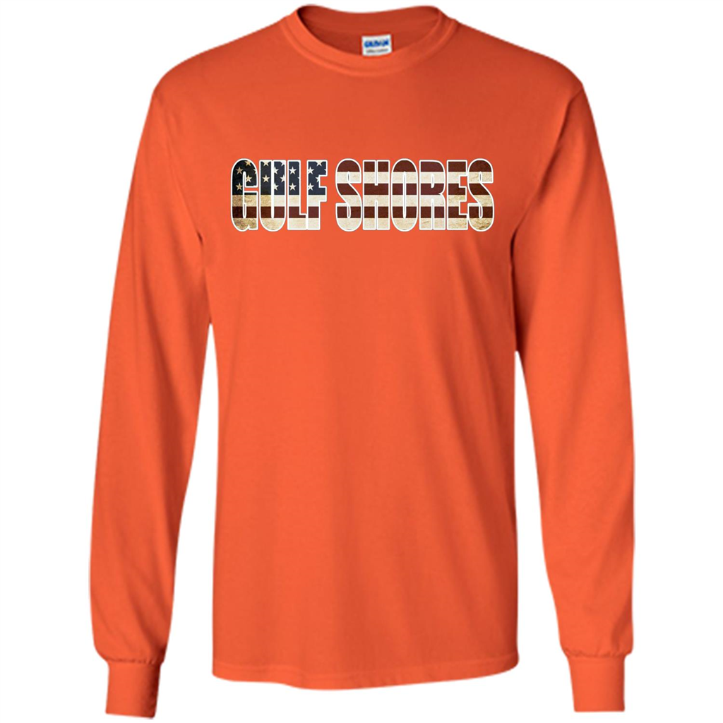 American T-shirt Straight Outta Gulf Shores US Flag Patriotic T-shirt Orange