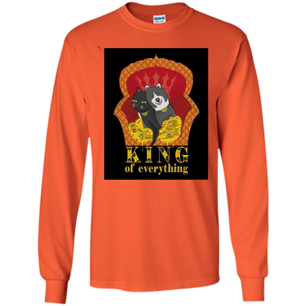 Cats And Dogs Lovers T-shirt King Of Everything Orange