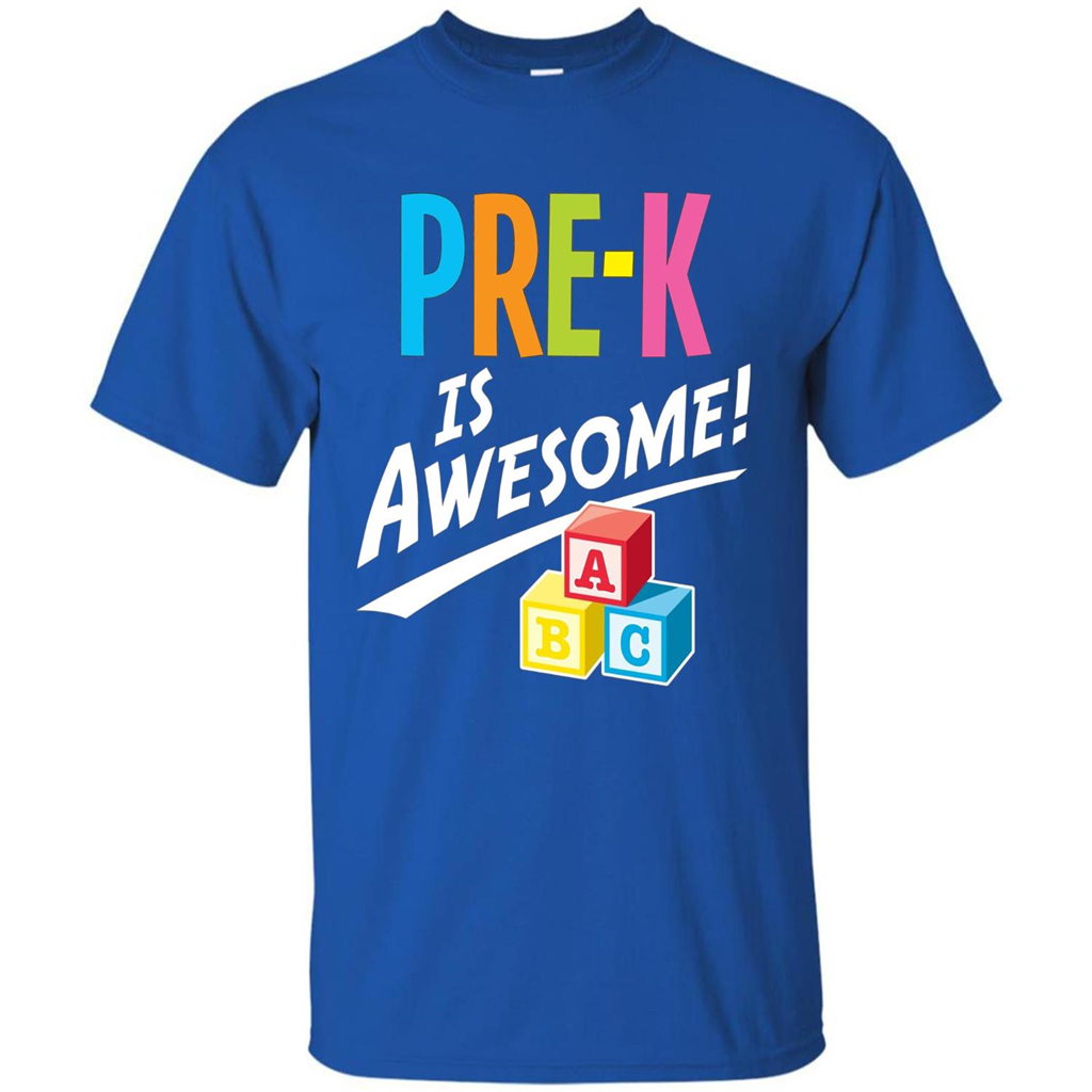 School Teacher T-shirt Pre-K Is Awesome ABC Blocks T-shirt Royal