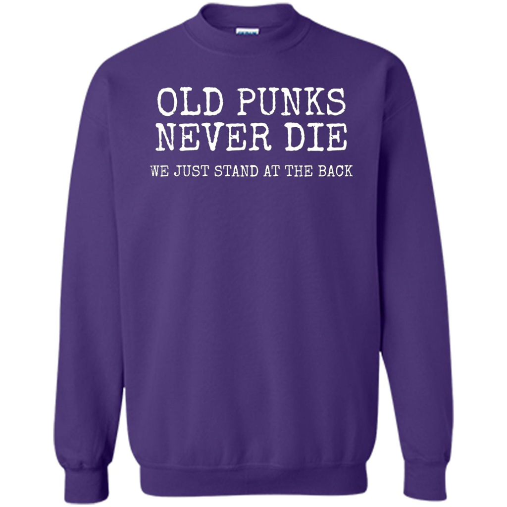 Old Punks Never Die We Just Stand At The Back T-shirt Orange