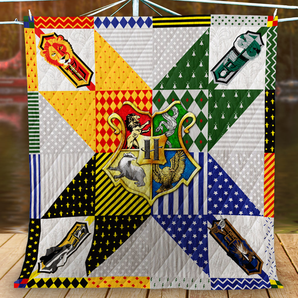 Hogwarts House Logo Harry Potter 3D Quilt Blanket Queen (203x228CM)