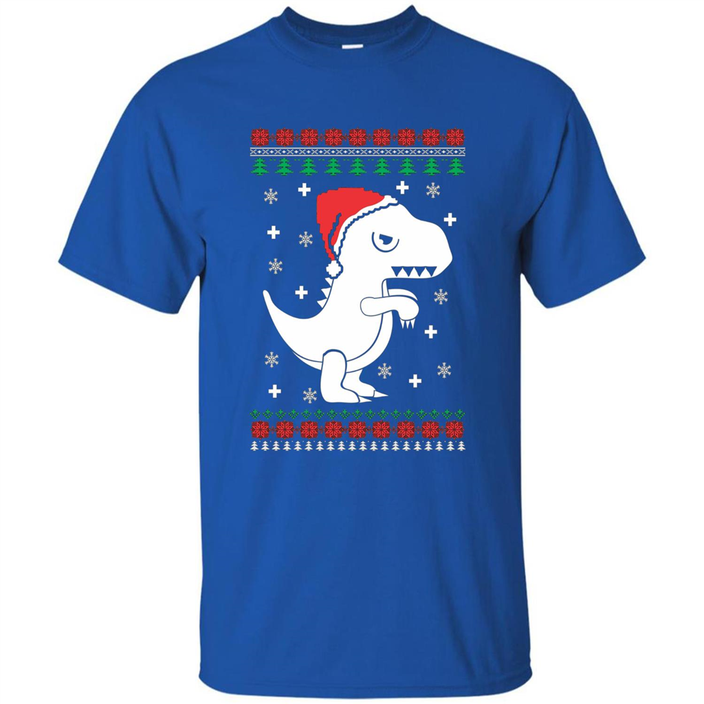 Dinosaur Christmas T-shirt T-rex T-shirt Royal
