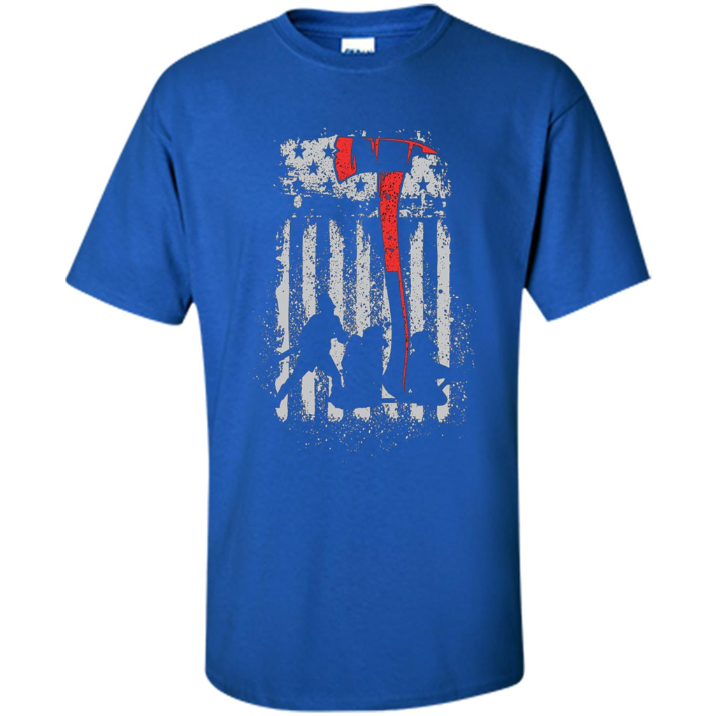 Firefighter With US Flag T-shirt Royal