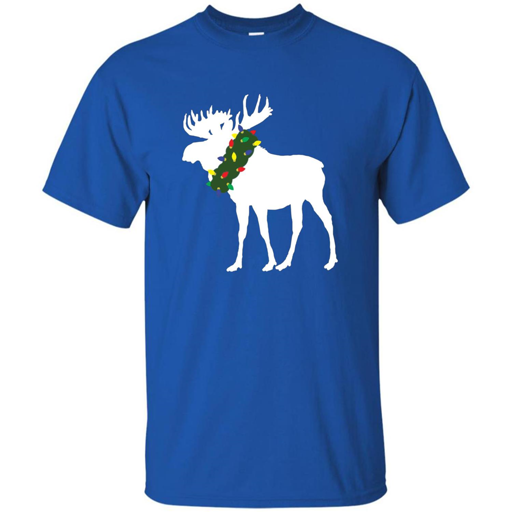 Moose Christmas Wreath Holiday T-shirt Royal