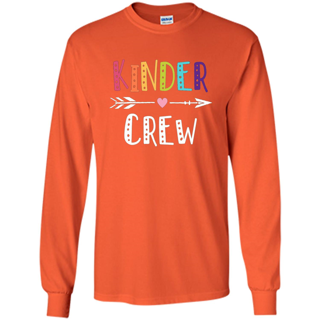 Kinder Crew Kindergarten Teacher T-Shirt School Day T-shirt Orange