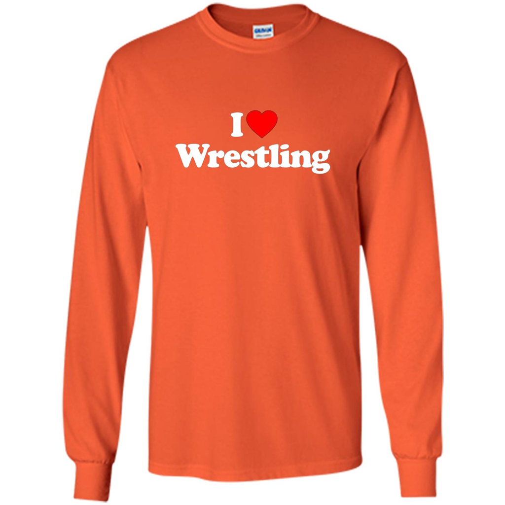 I Love Wrestling T-shirt Orange