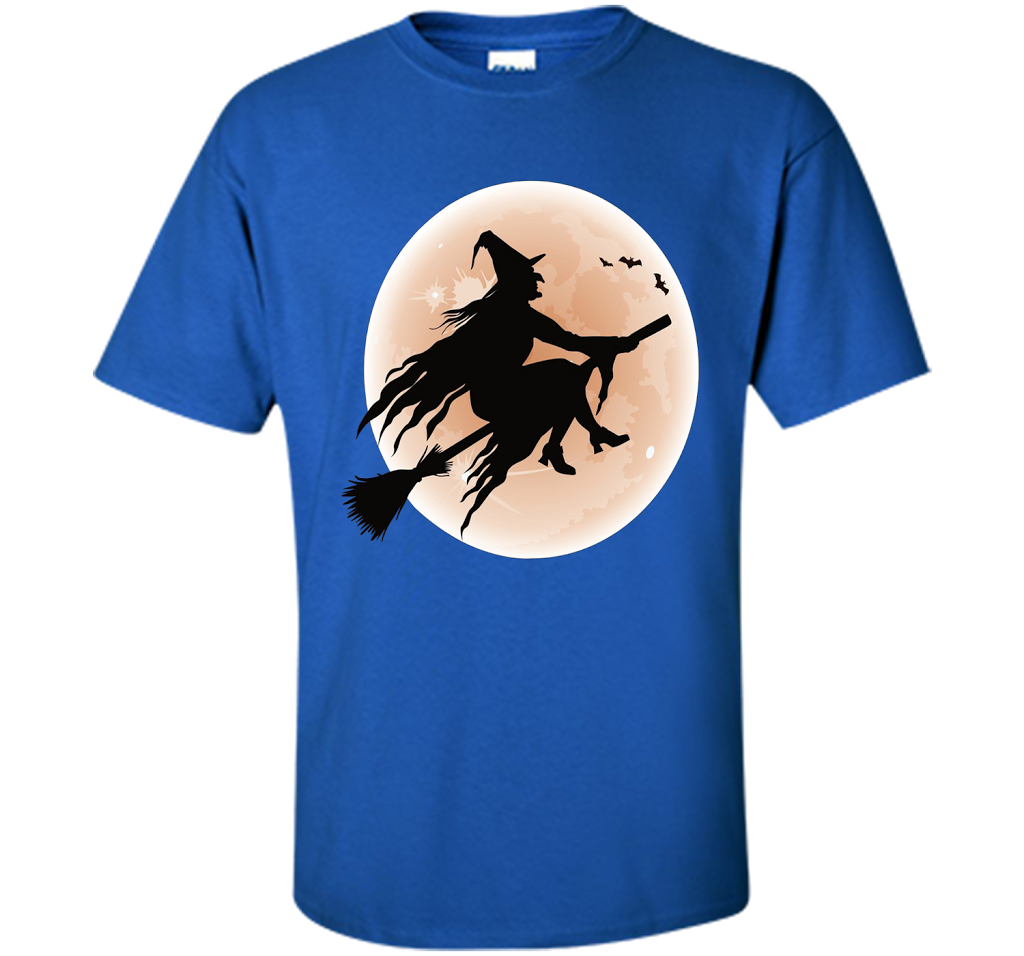 Halloween Full Moon Witch T-Shirt shirt Royal