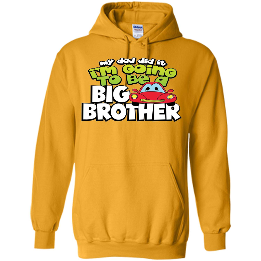 Car Brother T-shirt I'm Going To Be a Big Brother Gold