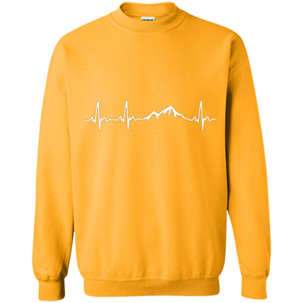 Mountain Lover T-shirt My Heart Beats For The Mountains Gold