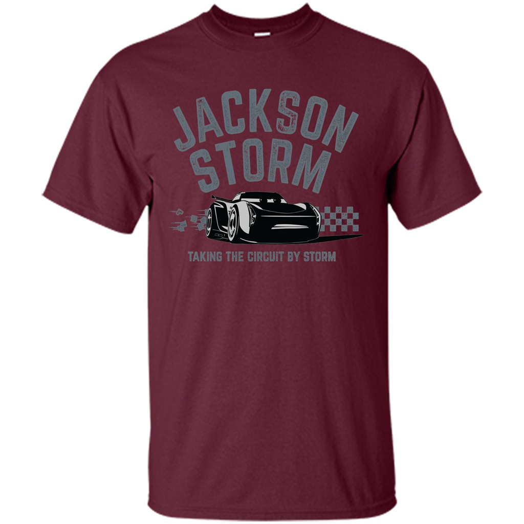 Love Car T-shirt Jackson Storm Taking The Circuit By Storm Maroon