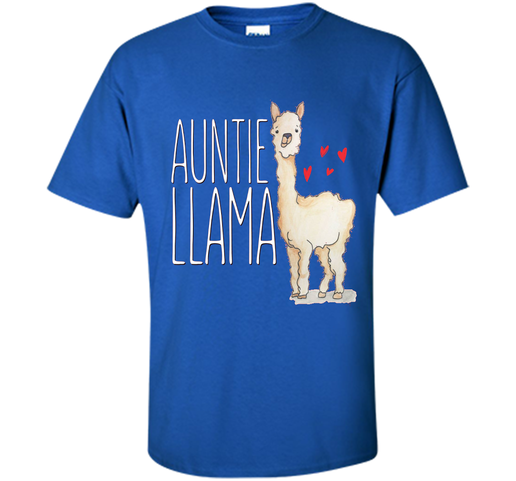 Auntie Llama Shirt Funny Matching Family Tribe Aunt T-shirt Royal