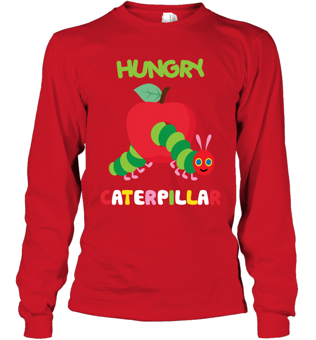 Hungry Caterpillar Funny Shirt Long Sleeve T-Shirt Long Sleeve T-Shirt Red