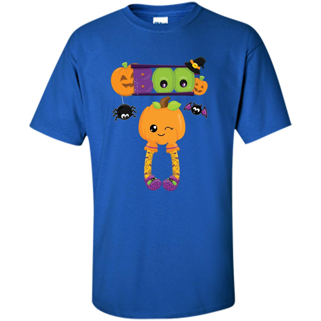 Cute Halloween Boo T-Shirt with Pumpkins-Party T-shirt Royal