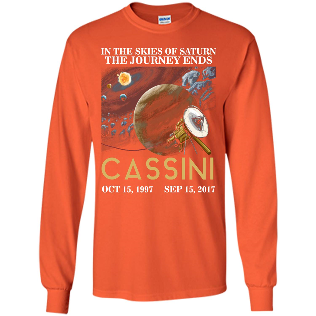 Cassini Grand Finale T-shirt In The Skies Of Saturn T-shirt Orange