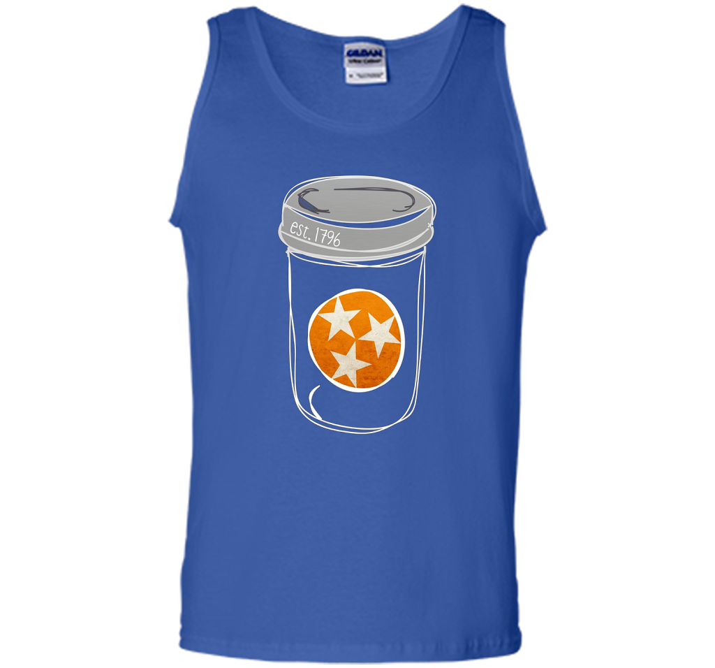 Tennessee Flag Orange and White Mason Jar Tee Shirt Vintage shirt Royal