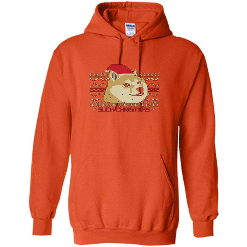 Funny Christmas Dog Lover T-shirt Such Christmas Orange