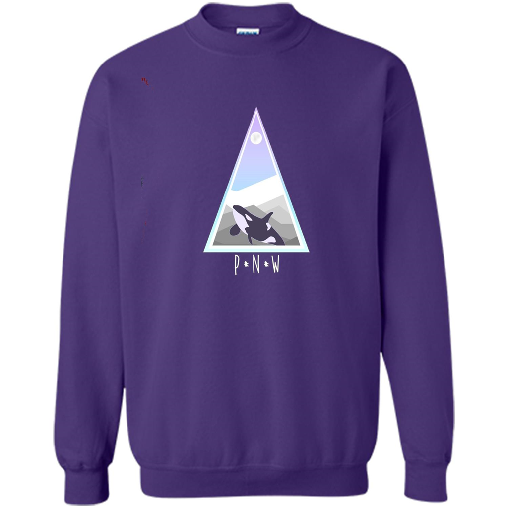 Orca and Mountain Scene T-shirt Orange