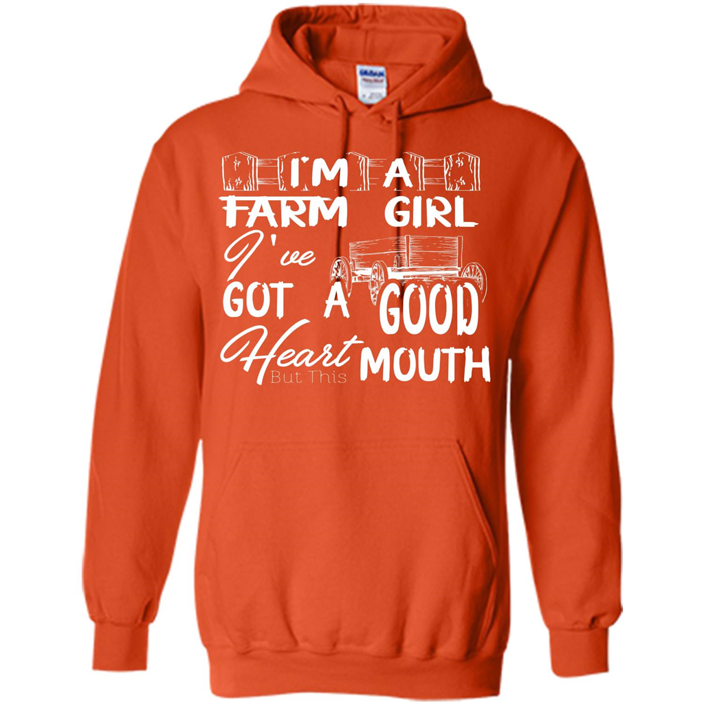 Farm Girl T-shirt I'm A Farm Girl I've Got A Good Heart T-shirt Orange