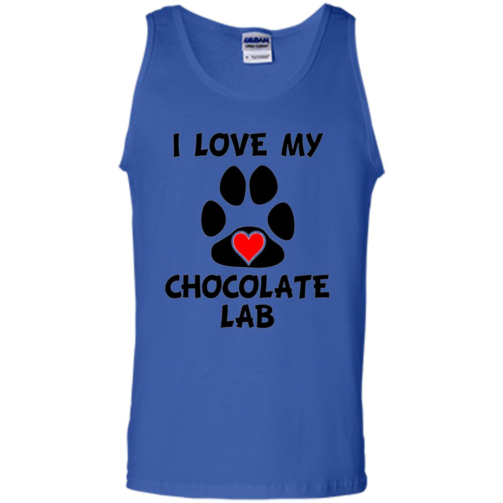 I Love My Chocolate Lab Paw T-shirt Heart Dog Owner T-Shirt Royal