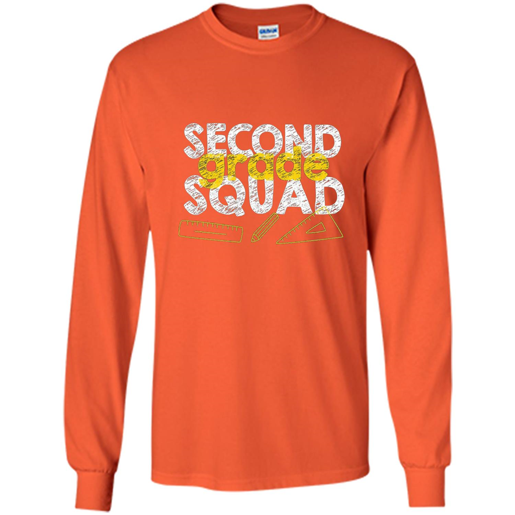 Second Grade Squad T-shirt Students Back To School T-shirt Orange