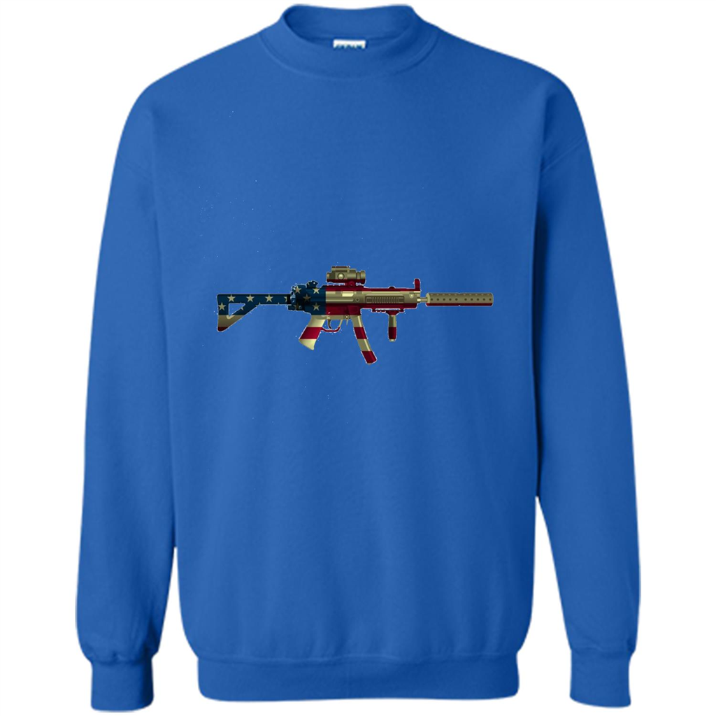 Assault Rifle Gun Flag Red White And Blue Gun T-shirt Royal