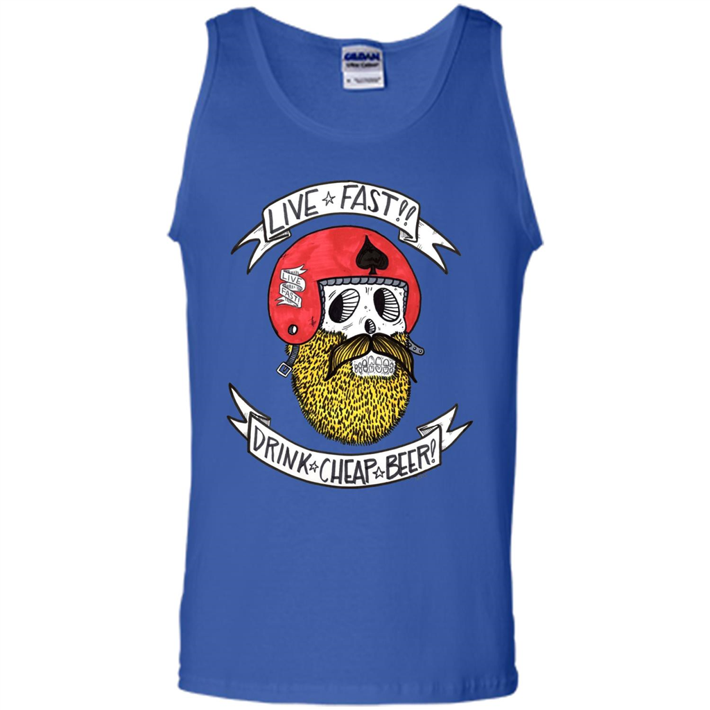 Live Fast Drink Cheap Beer T-Shirt Royal