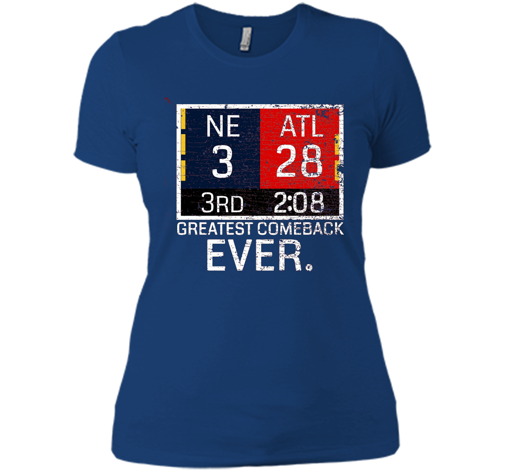 New England 3 - Atlanta 28 T-shirt - Greatest Comeback Ever T-shirt Royal