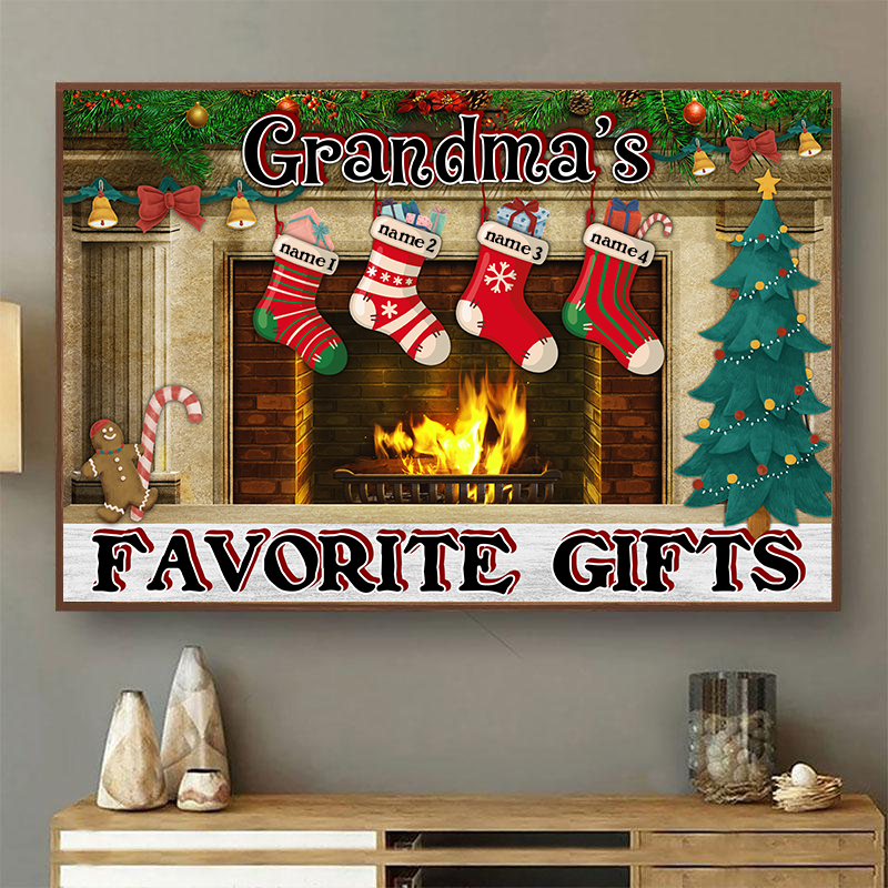 Favorite Socks Christmas Gift For Grandparents - Personalized Custom Poster