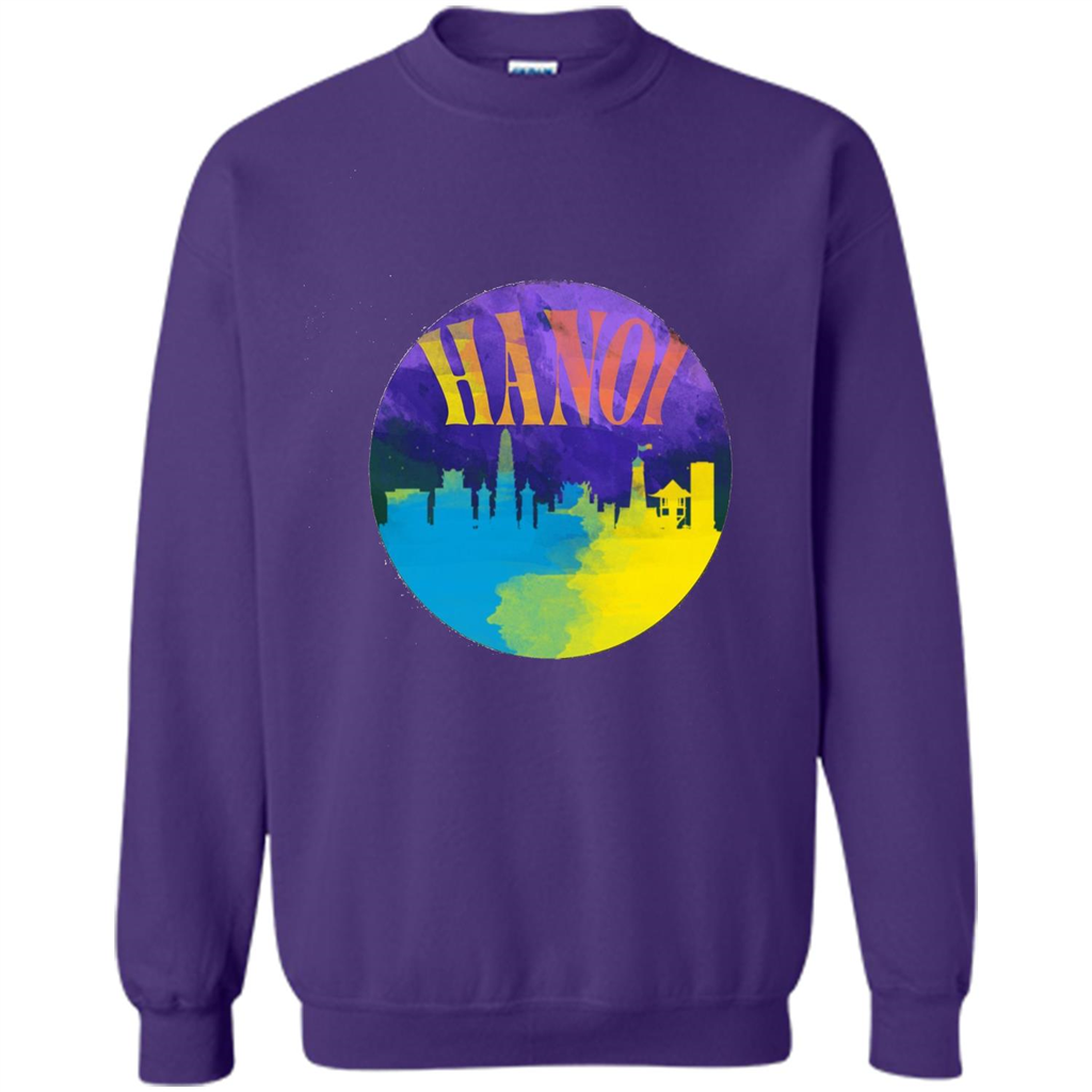 Love Vietnam T-shirt Hanoi Skyline Horizon Sunset Orange