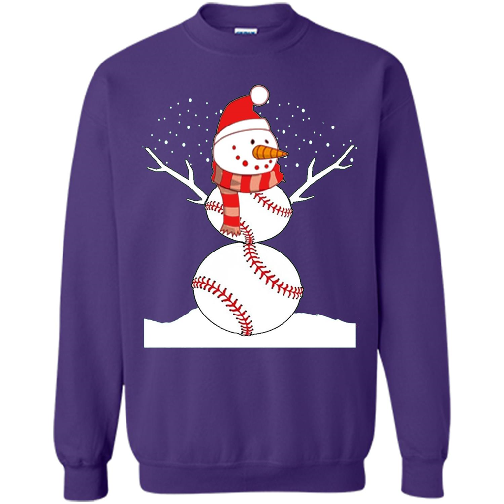 Cute Baseball Snowman Christmas T-Shirt Orange