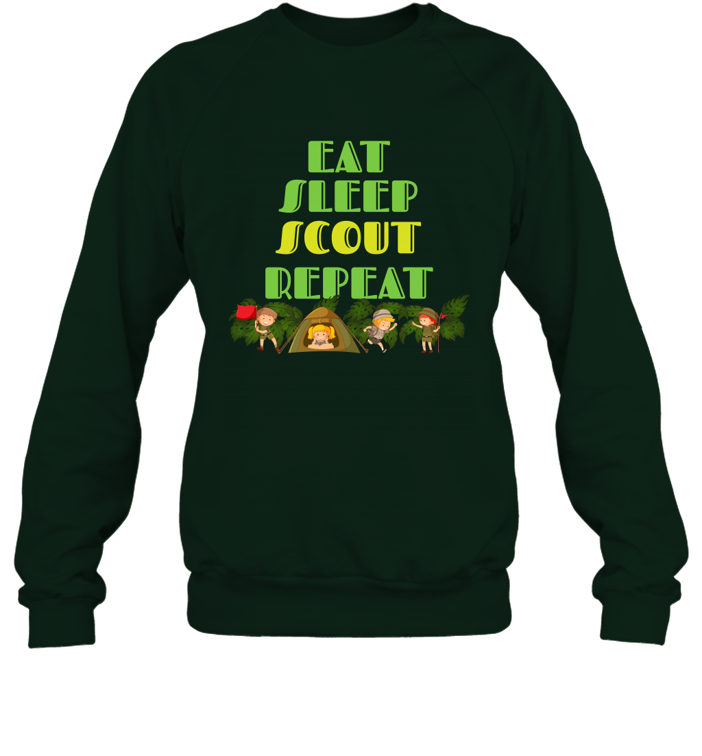 Eat Sleep Scout Repeat Shirt Sweatshirt Sweatshirt Forest