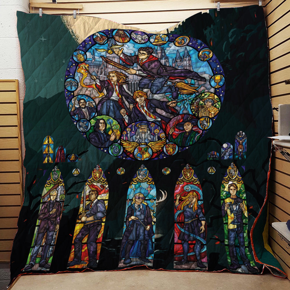 Stained Glass Harry Potter 3D Quilt Blanket Queen (203x228CM)