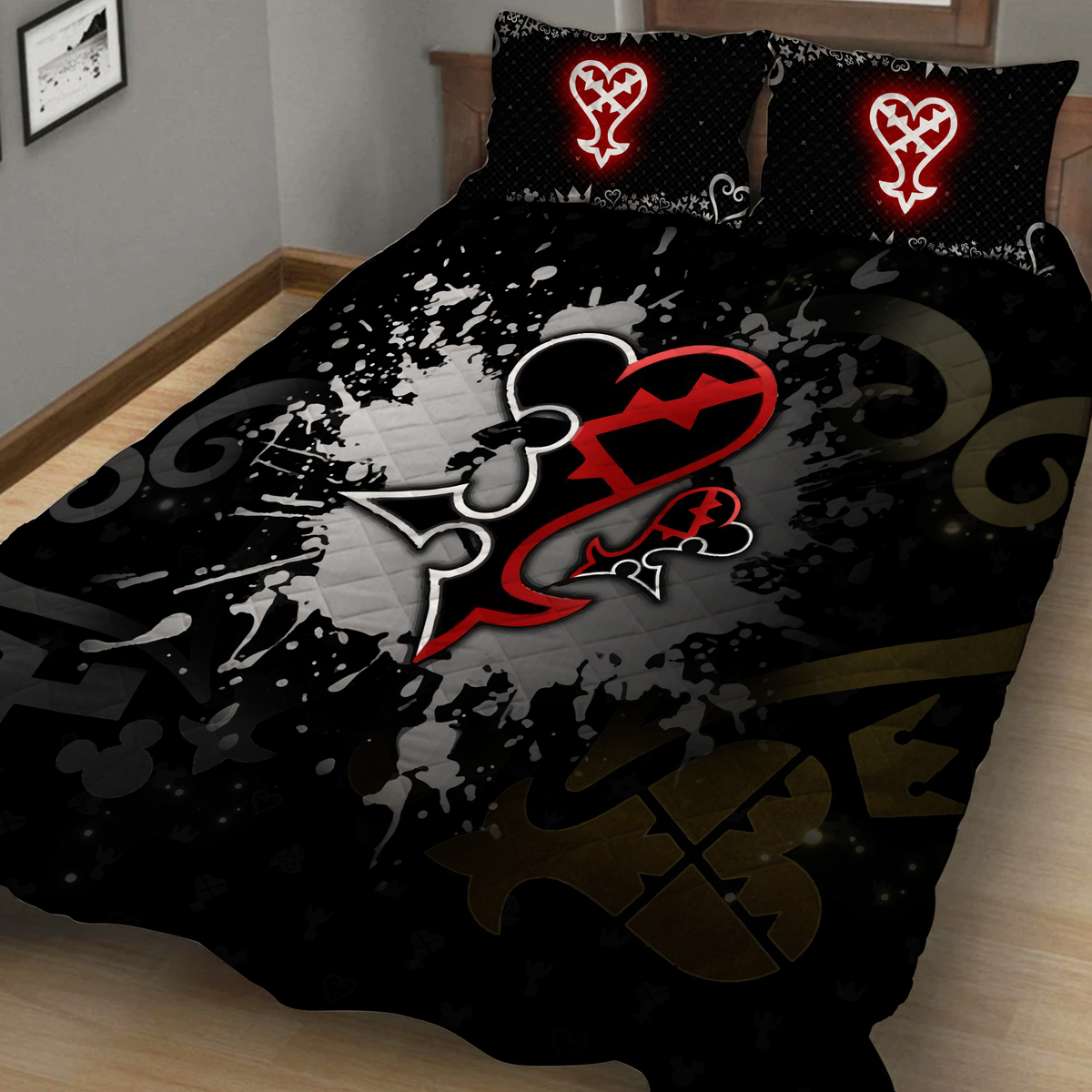 Kingdom Hearts Heartless and Nobody Symbol3D Quilt Set King (230x260CM)