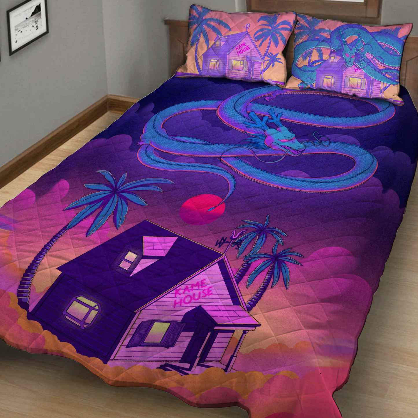 Dragon Ball - Kame house 3D Quilt Set King (230x260CM)