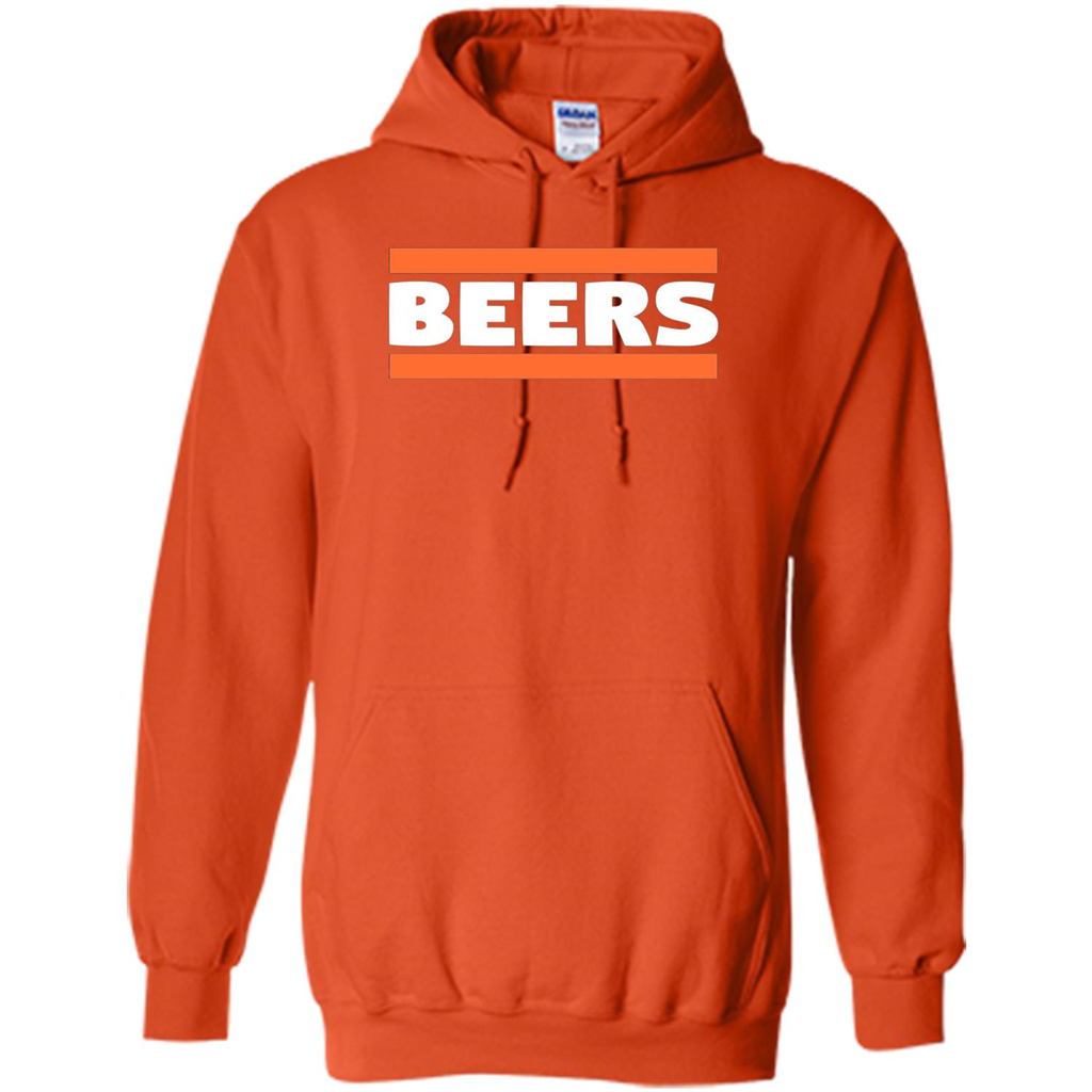 Funny Football T-shirt Chicago BEERS Blue and Orange Orange
