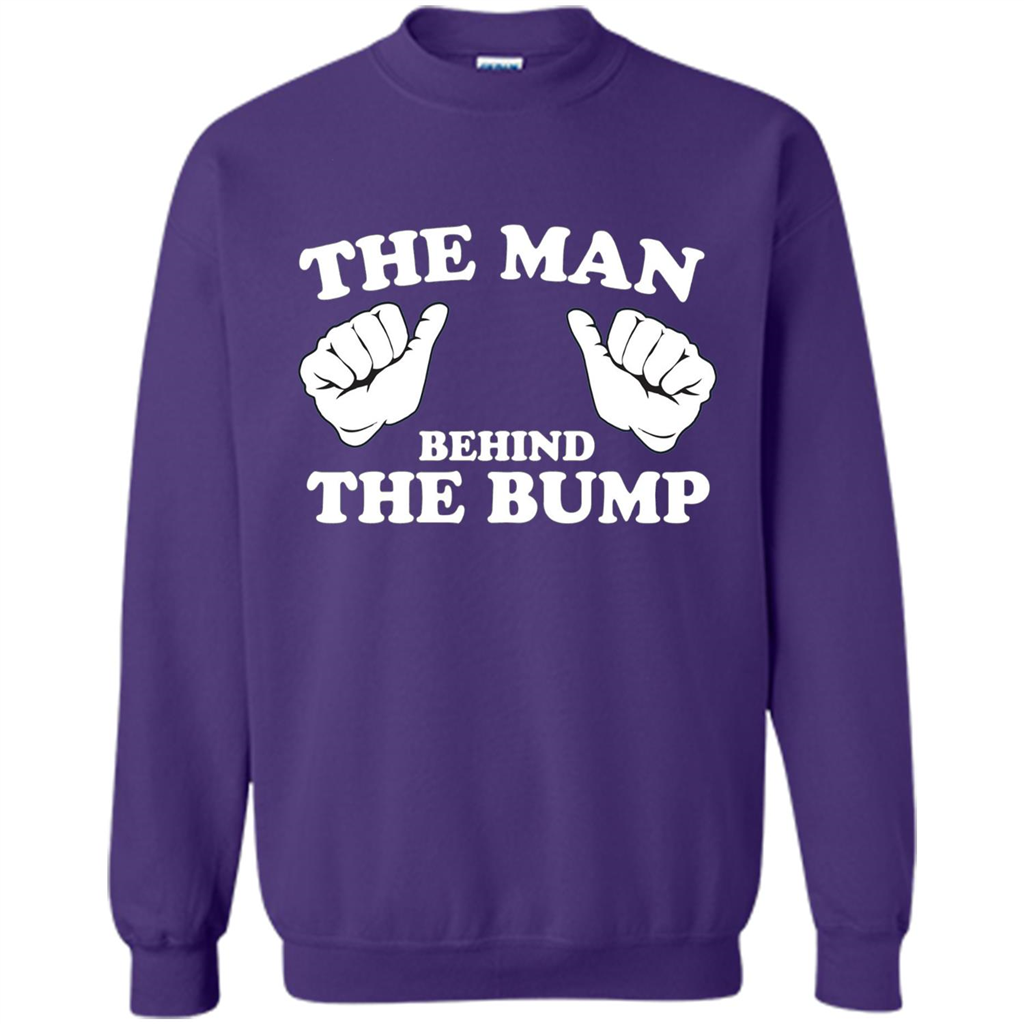 Funny New Dad T-shirt The Man Behind the Bump T-shirt Orange