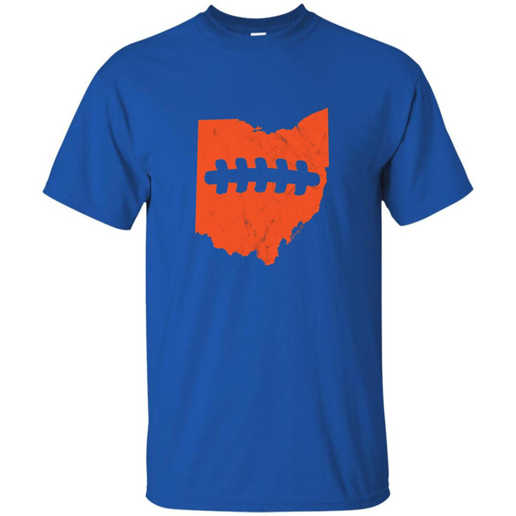 Ohio Outline Football T-shirt Royal