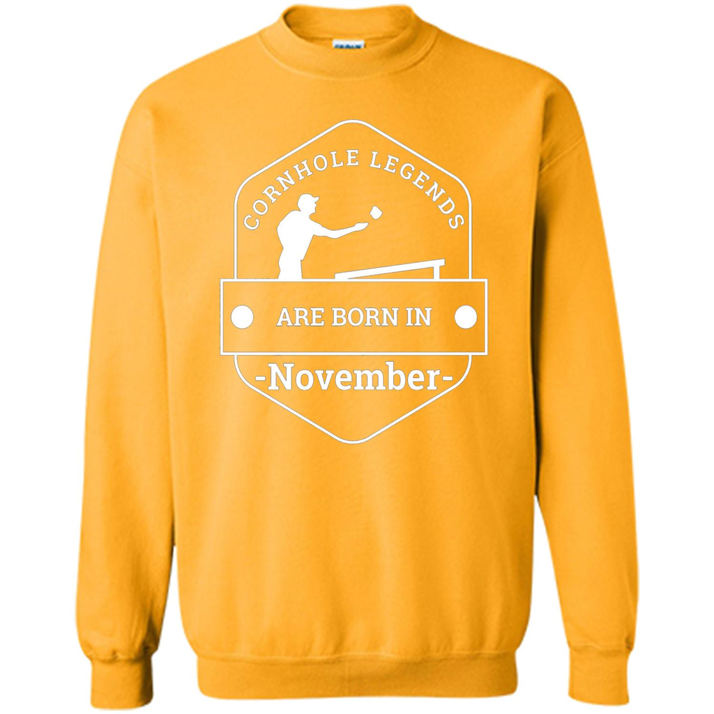 Cornhole Legends Are Born In November T-shirt Gold