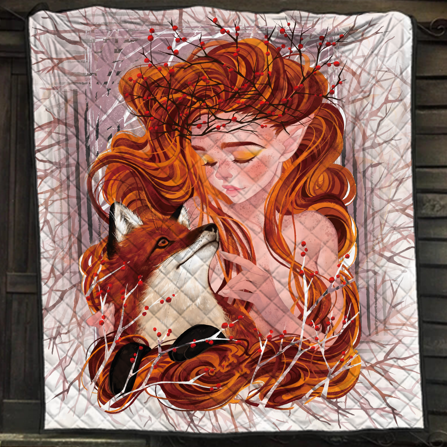 Beautiful Girl And Her Fox Quilt Bed Set Single Quilt