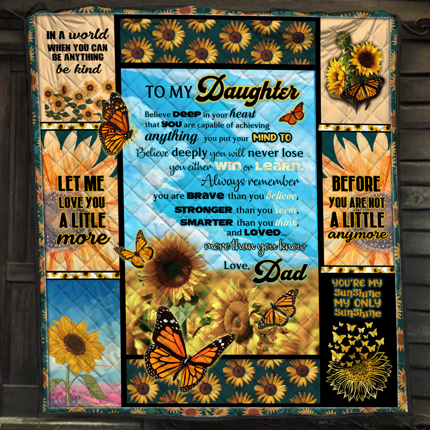 Dad to Daughter Quilt Blanket Quilt Set Single Quilt