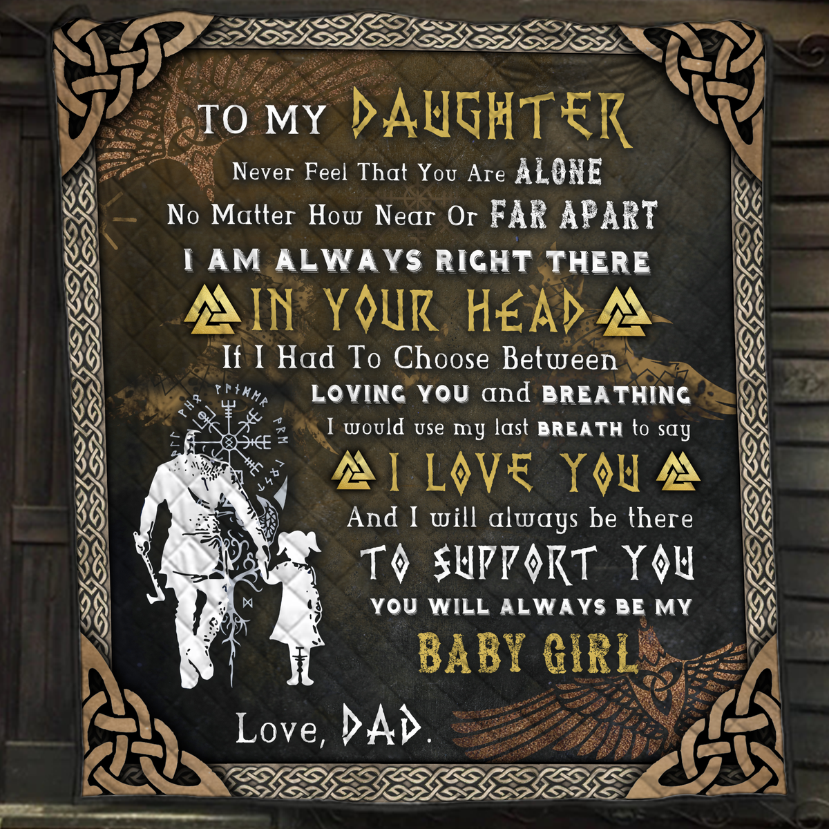 Viking Dad to Daughter Quilt Set Single Quilt