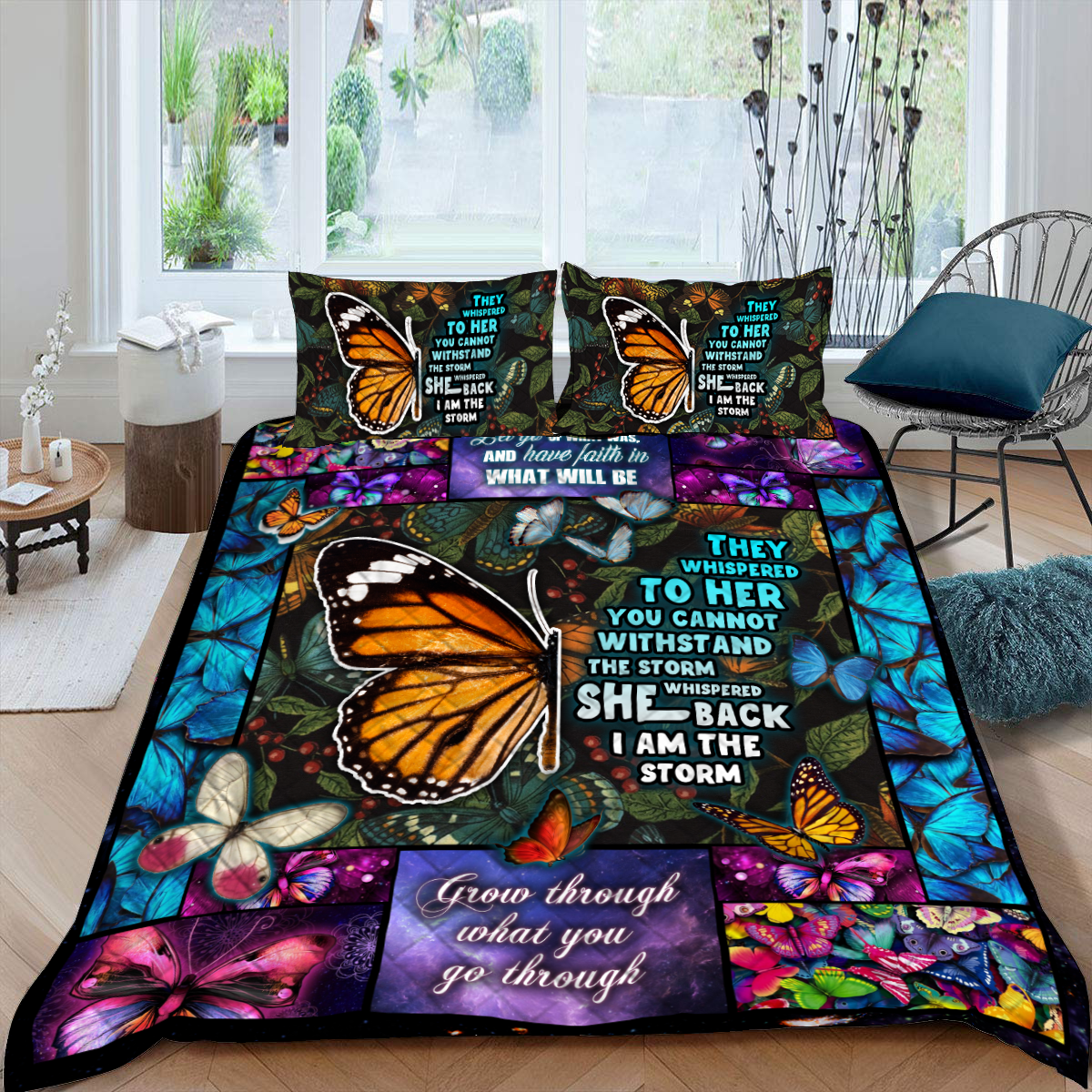 Butterfly. I Am The Storm Quilt Blanket Quilt Set Quilt Set
