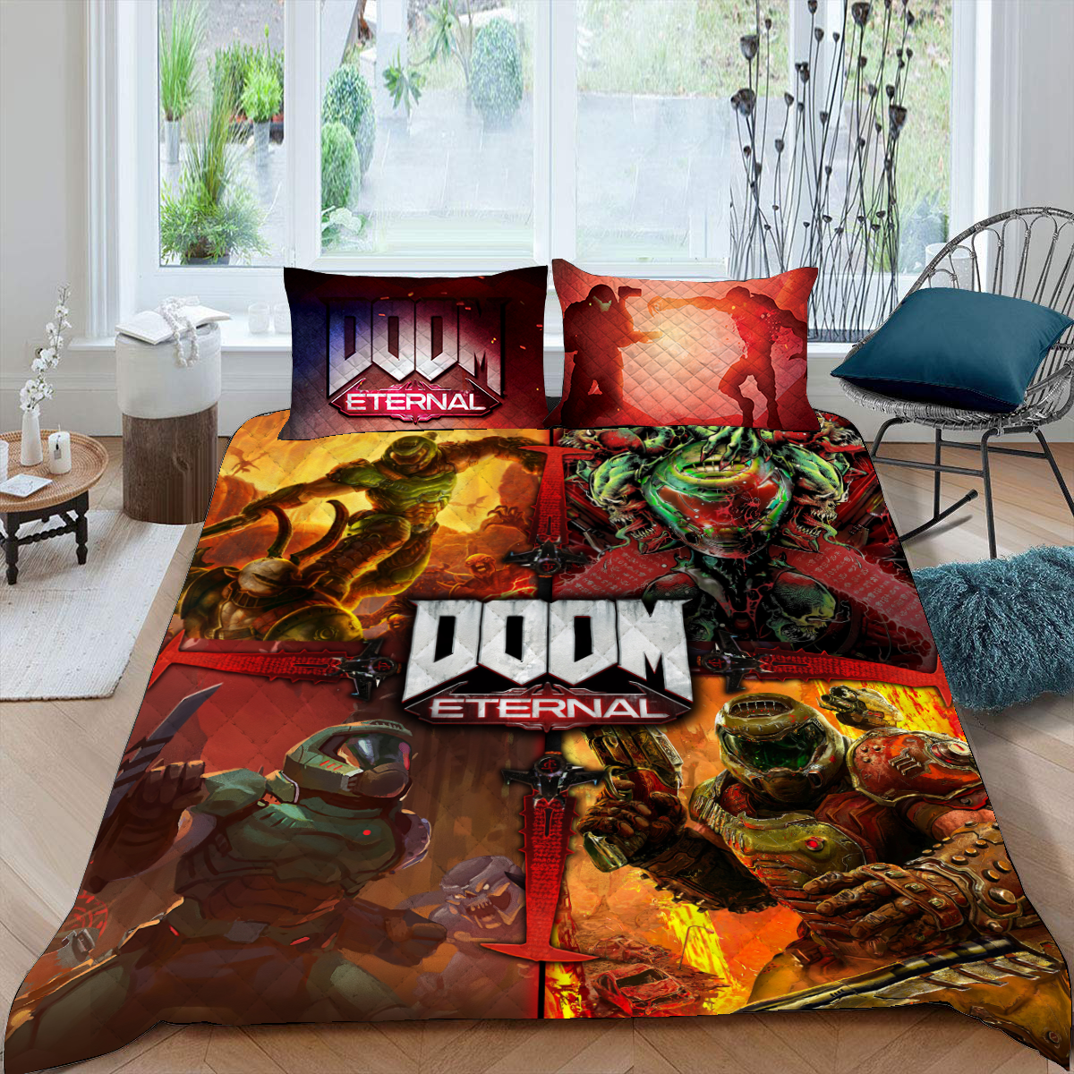 Doom Video Game Quilt Blanket Quilt Set