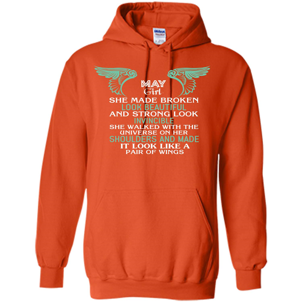 May Girl She Made Broken Look Beautiful T-shirt Orange