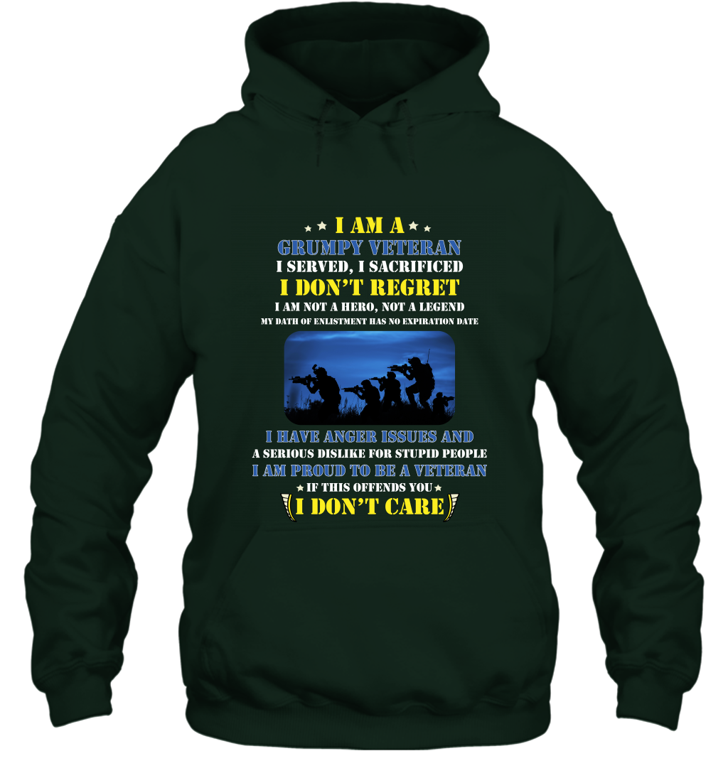 I Am A Grumpy Veteran I Served I Sacrificed I Dont Regret Shirt Hoodie Forest