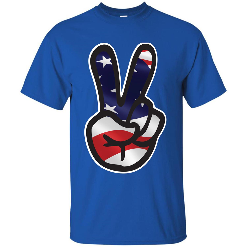 Amreican Flag Peace Guy T-shirt Royal