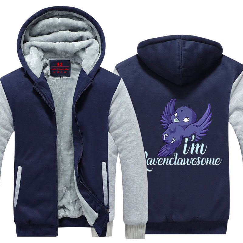 I'm Ravenclawesome Harry Potter Winter Zip Hoodies Navy-White