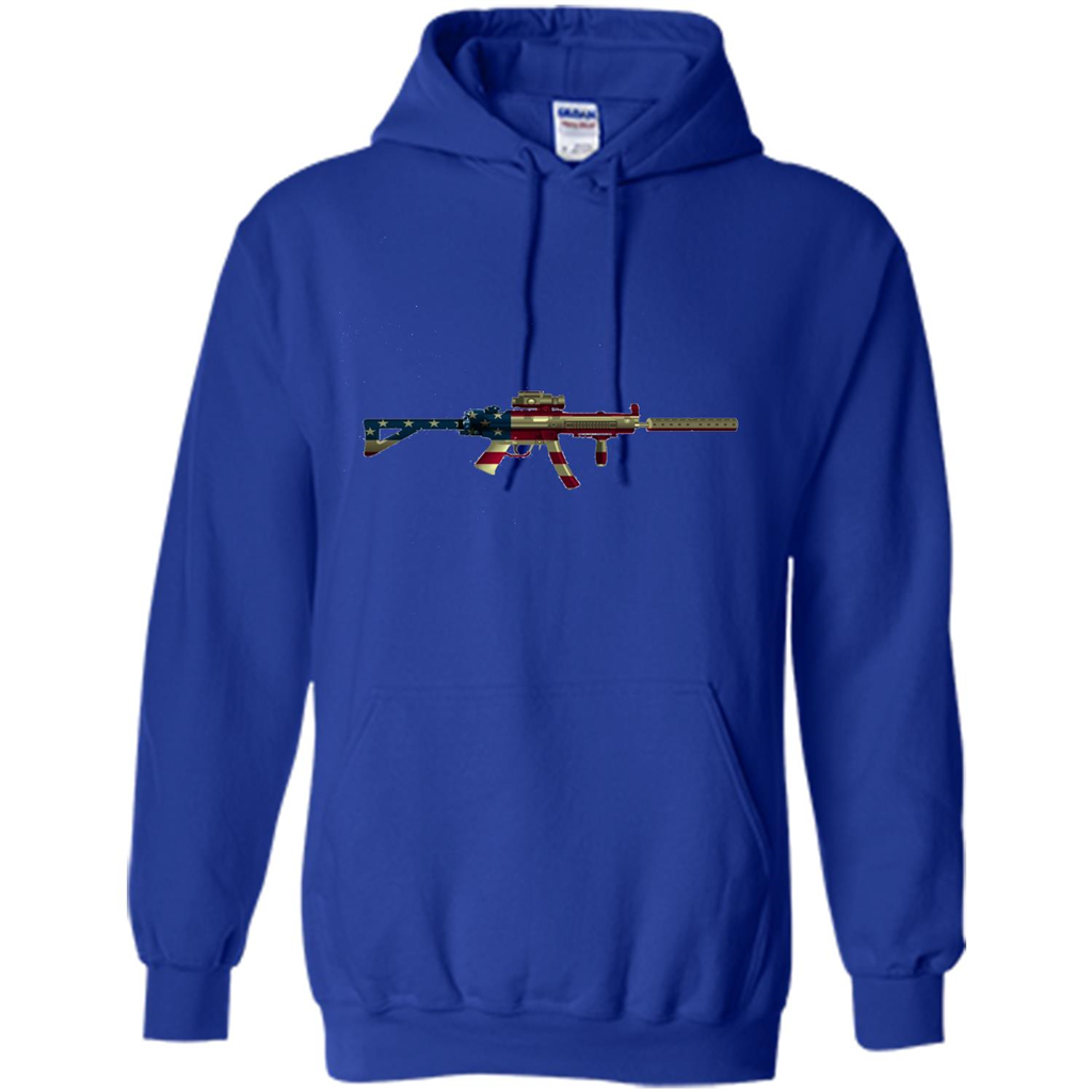 Assault Rifle Gun Flag Red White And Blue Gun T-shirt Royal